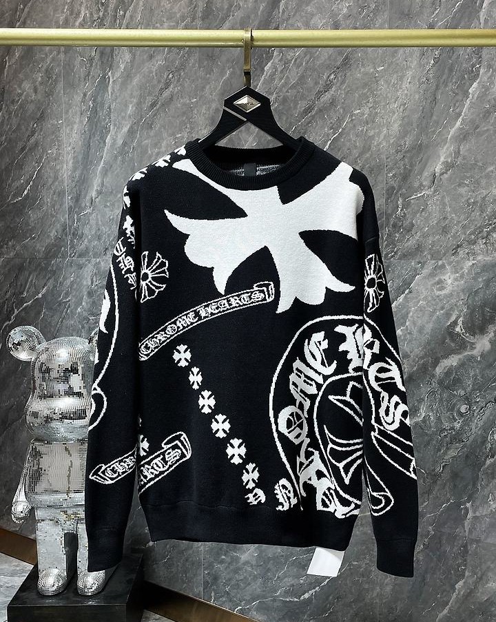 CHROME HEARTS 크롬하츠 7045 올오버 자카드 모노그램 니트