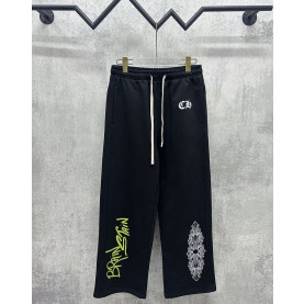 CHROME HEARTS 크롬하츠 7073 매티 보이 브레인 스테인 플로랄 크로스 스웨트 팬츠