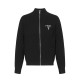 PRADA 프라다 로고 자수 집업 니트 가디건